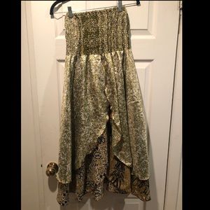Mixed pattern strapless dress or skirt